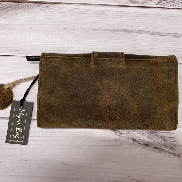 NWT Myra Bag Leather Wallet Just4Me Buckle Flap - Picture 3 of 4